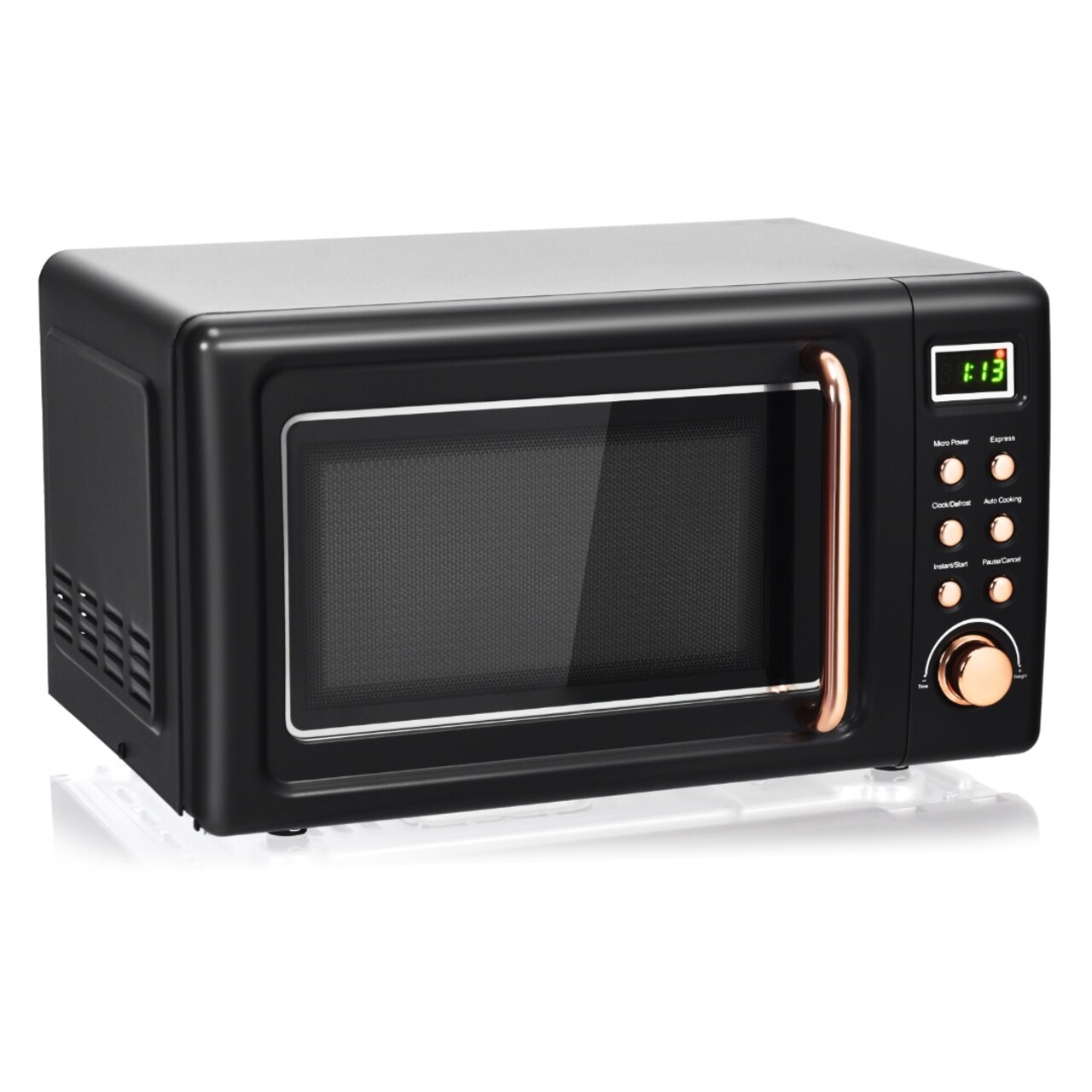 700W Countertop Microwave Oven Retro Style 20L with Auto Cooking & LED Display